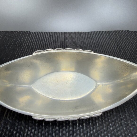 Just Andersen Danmark No 1109 Signed Pewter Viking Ship Salt Cellar Denmark VTG - Picture 10 of 11